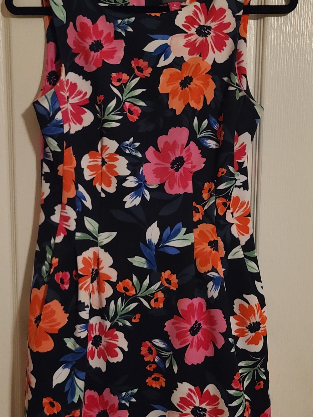 Vince Camuto Navy Mini Dress with Pink & Orange Floral Print